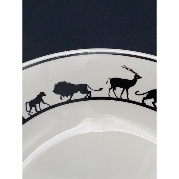 American Atelier Safari Serengeti Black White Bowls Set Of 2 Wild Animals - Picture 6 of 8